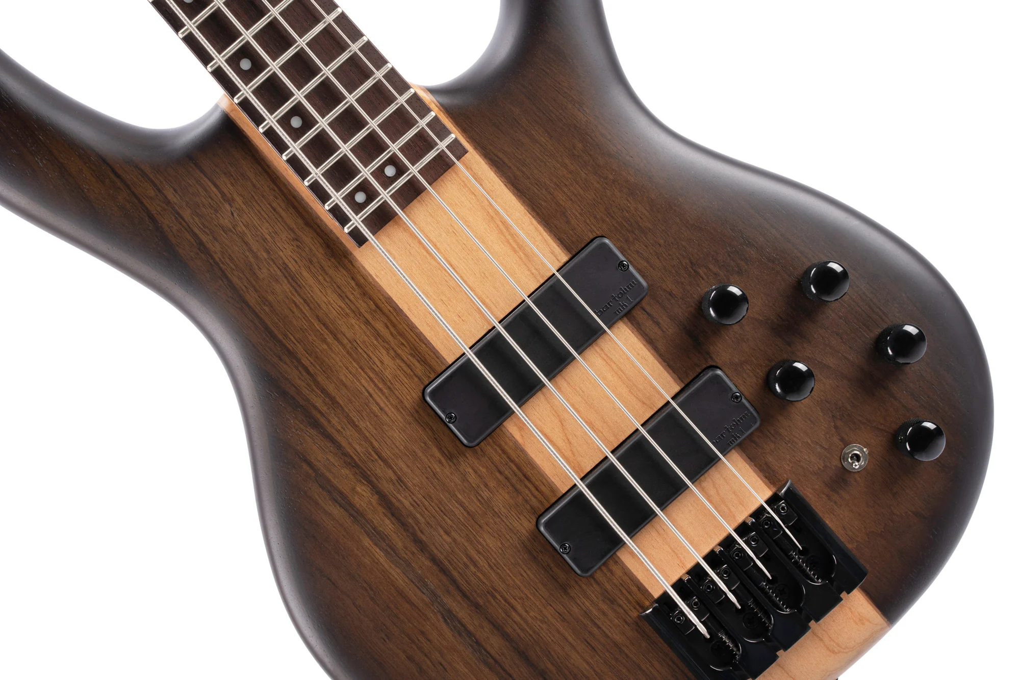 Cort C4 Plus Bass Guitar, Antique Brown Burst - Image 3