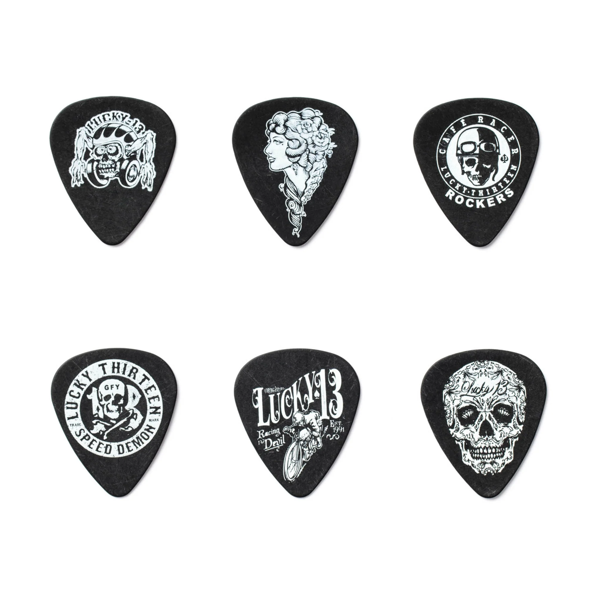 Dunlop Box of 6 Picks Lucky 13 Medium - Image 2
