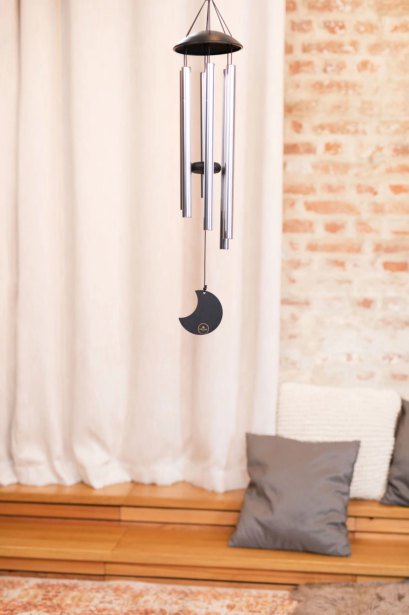 Sonic Energy Chimes Moon 32", Silver - Image 2