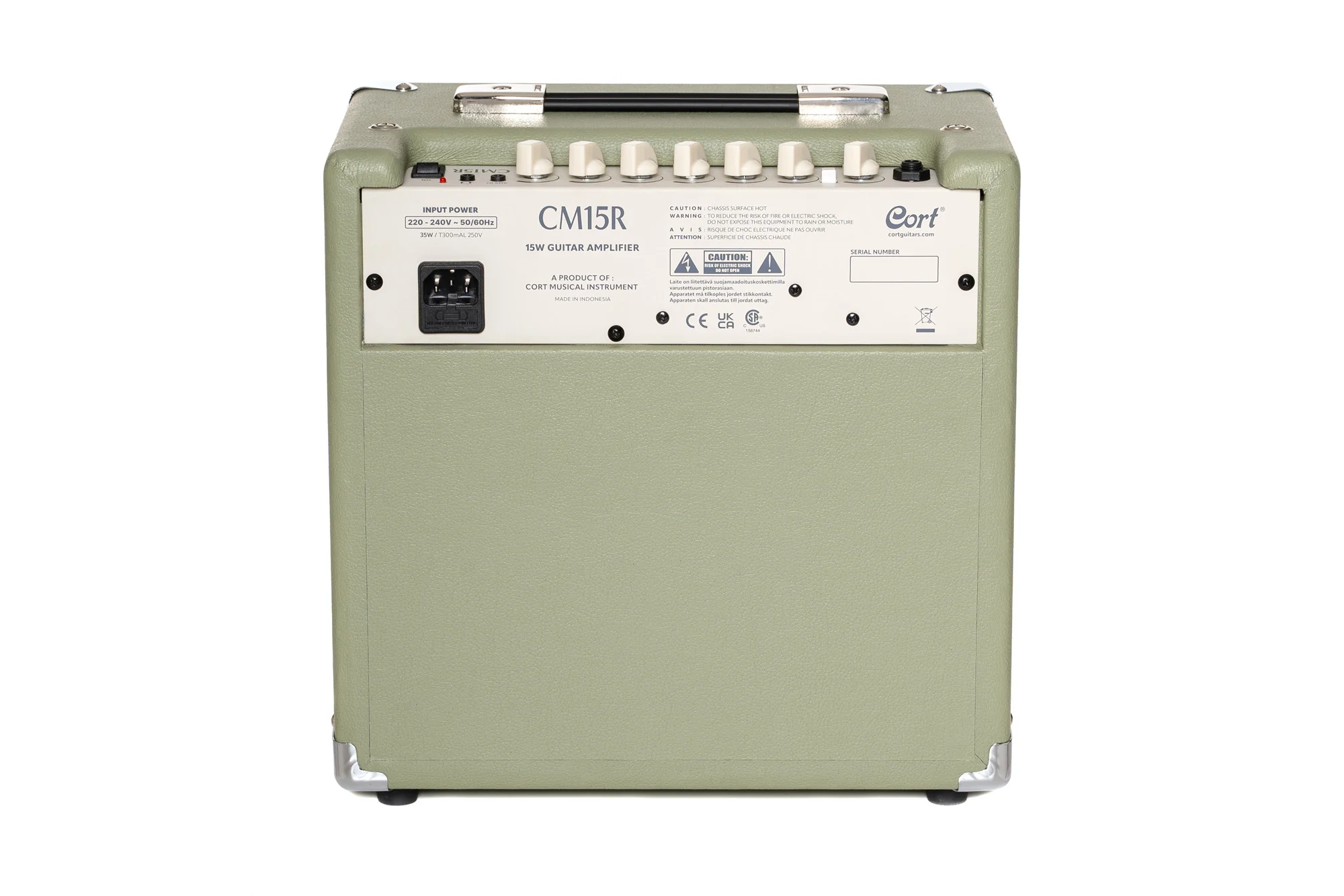 Cort CM15 Reverb Guitar Amp, Pale Green - Image 4