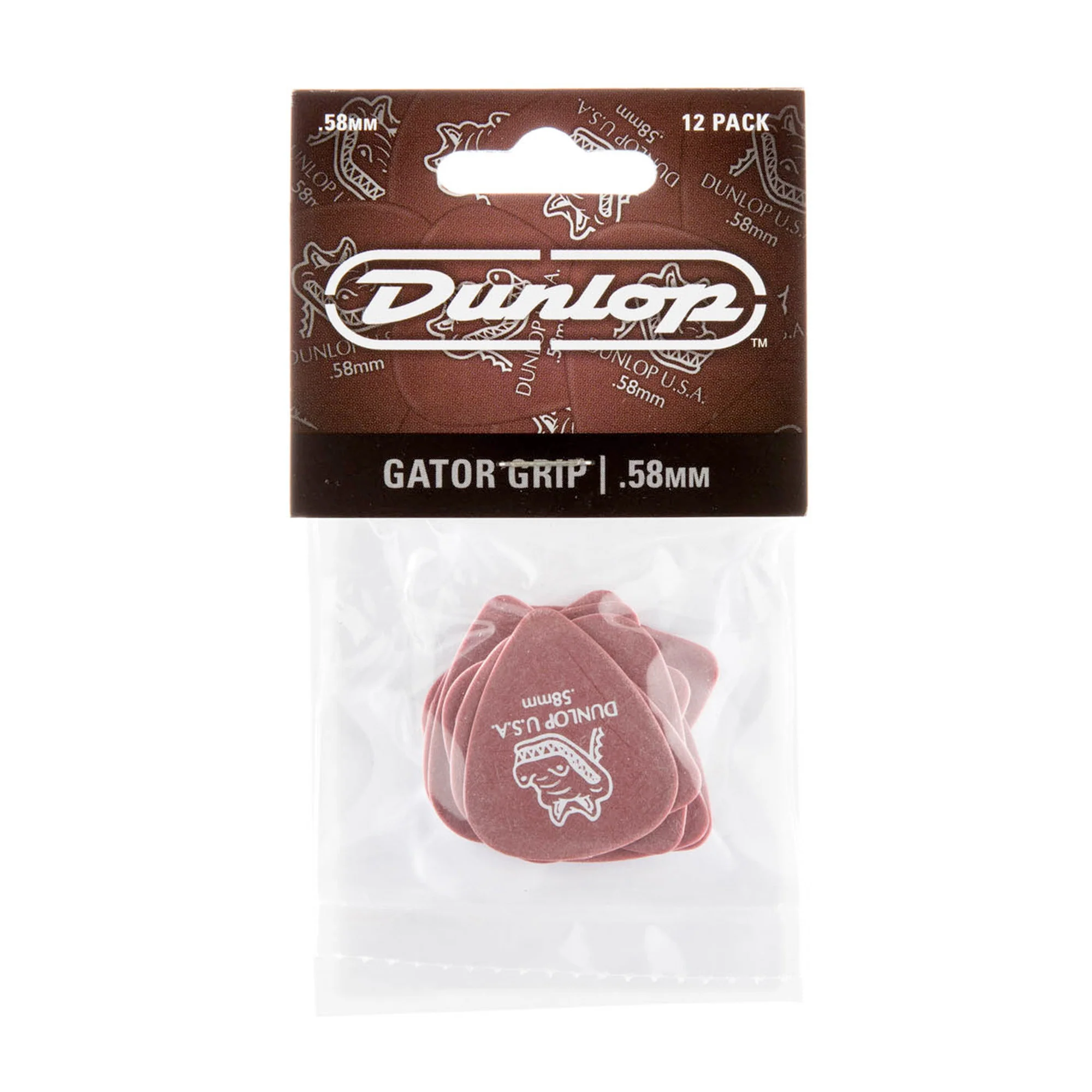Dunlop 417P58 Bag of 12 Picks Gator Grip 058