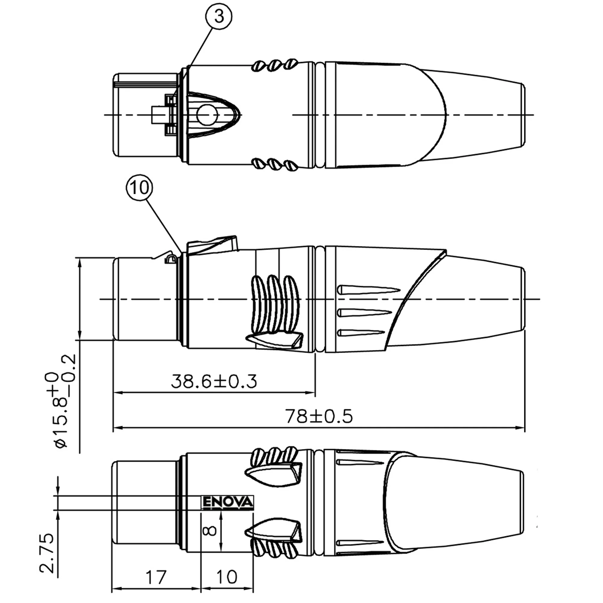 Enova XL23FB XLR Connector - Image 3