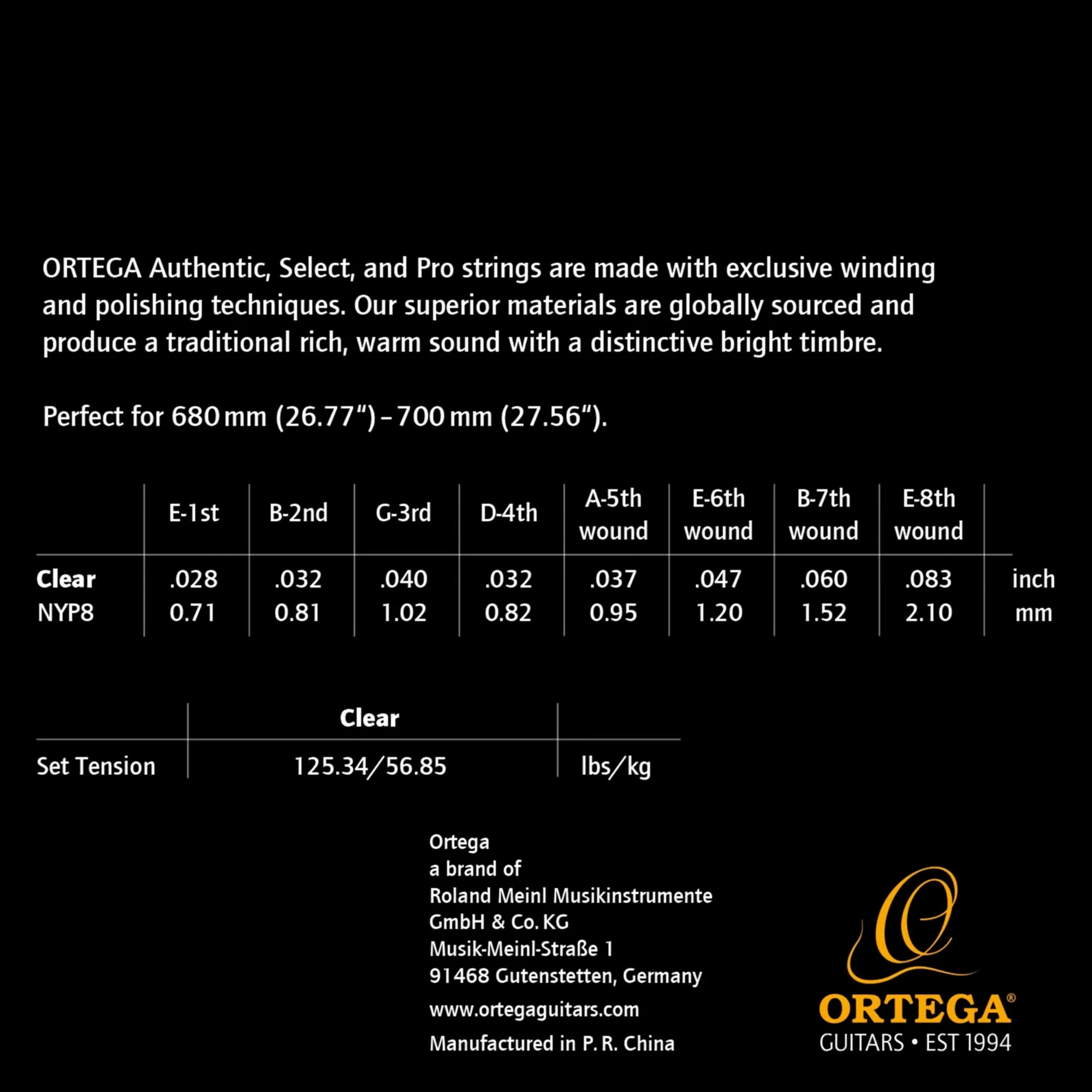 Ortega 8-String Nylon Set 28-83 - Image 2