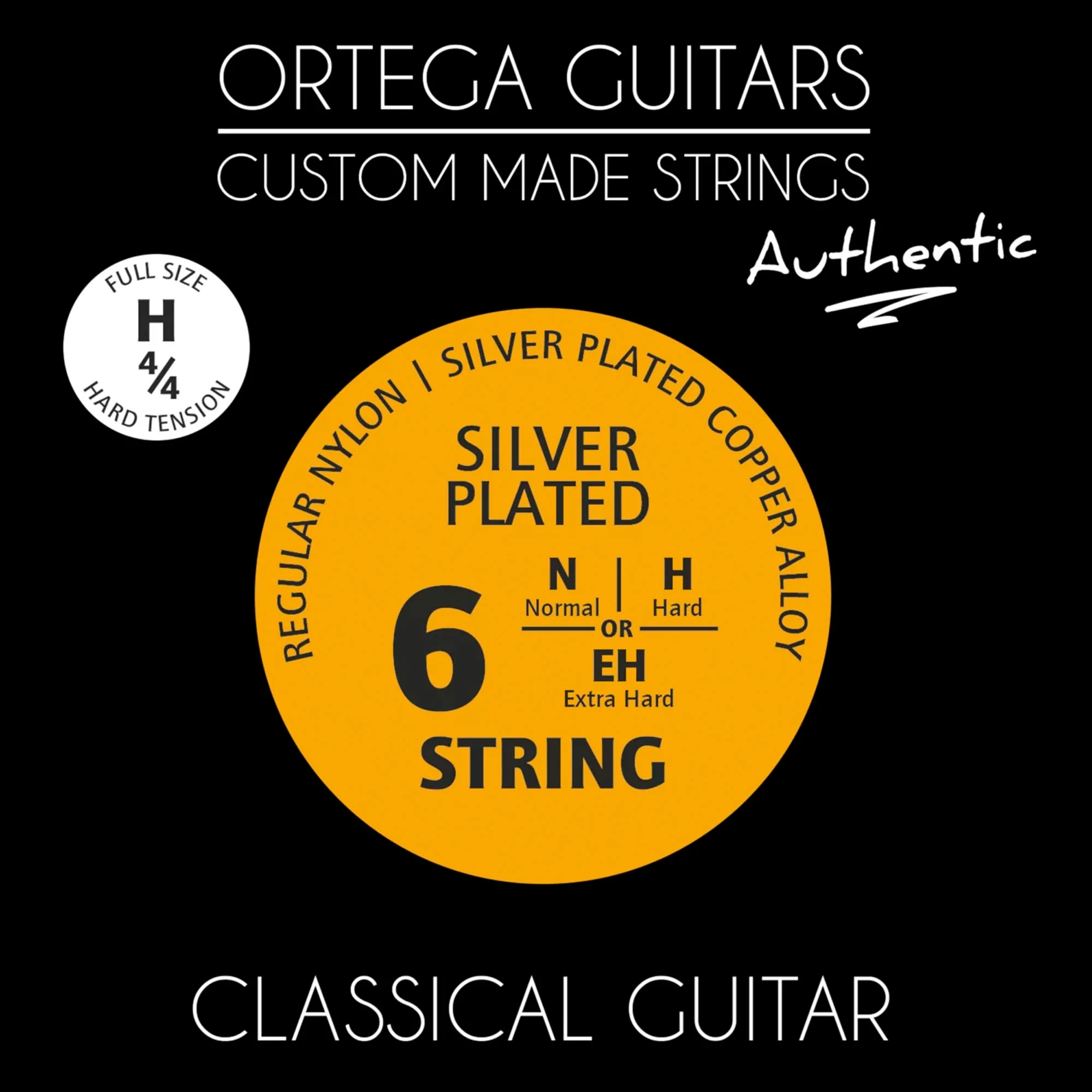 Ortega NYA44H Hard Nylon String Set