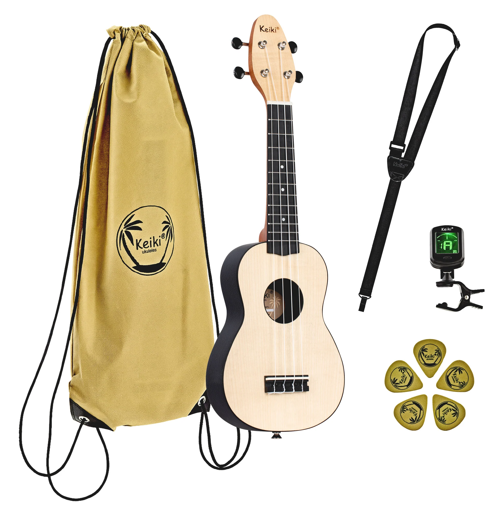 Keiki Soprano Maple Ukulele Left-Handed - Image 6