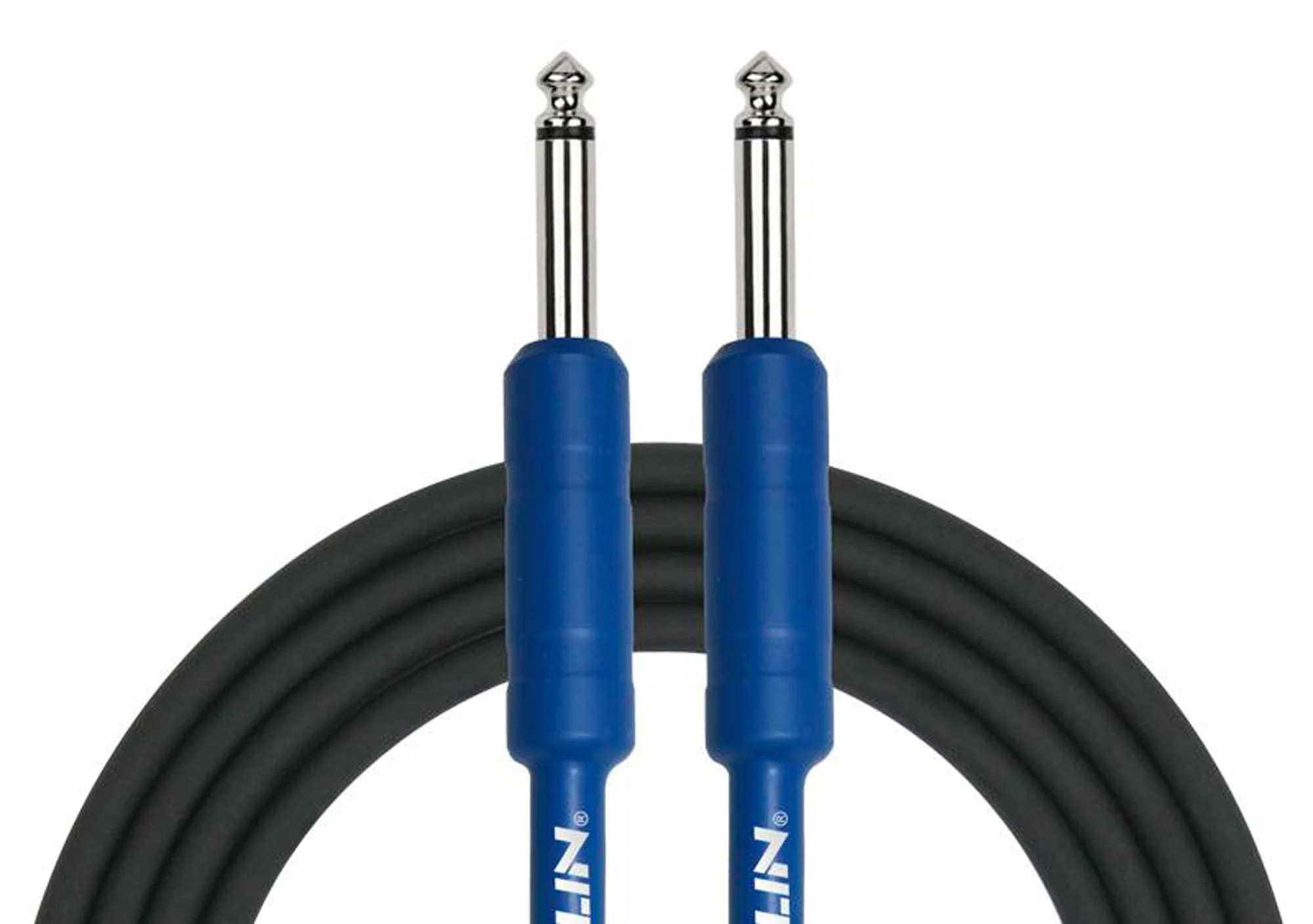 Kirlin IPCH241HBL3BK 3M Guitar Cable, Blue Jack
