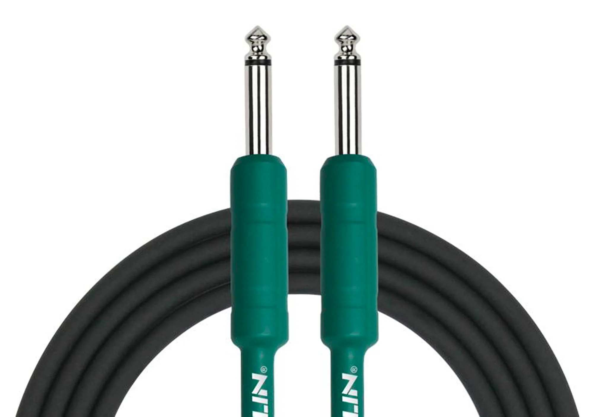 Kirlin IPCH241HGR3BK 3M Guitar Cable, Green Jack
