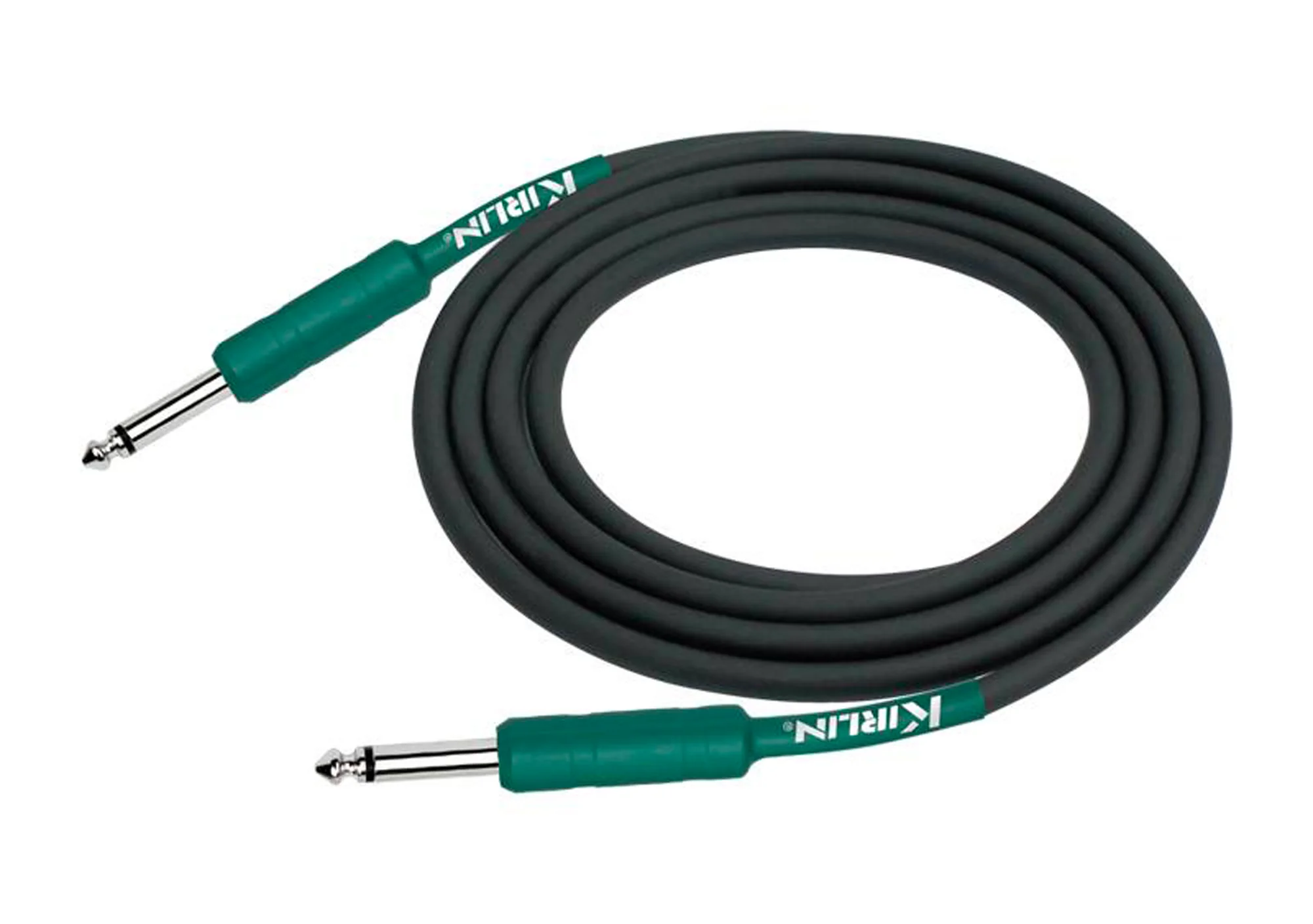 Kirlin IPCH241HGR3BK 3M Guitar Cable, Green Jack - Image 2