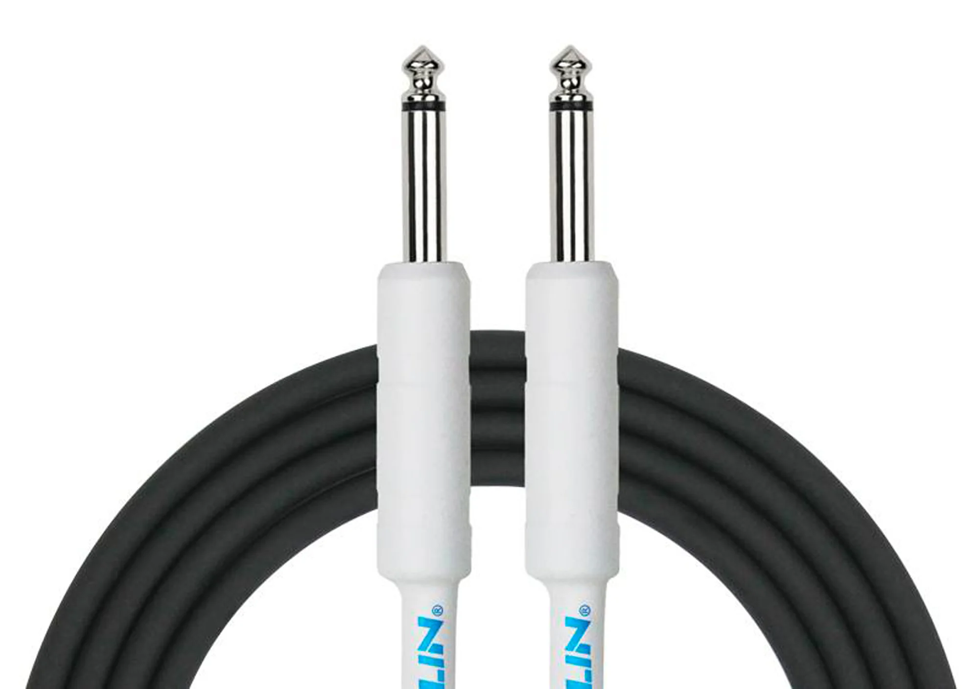 Kirlin IPCH241HWH6BK 6M Guitar Cable, White Jack to Jack