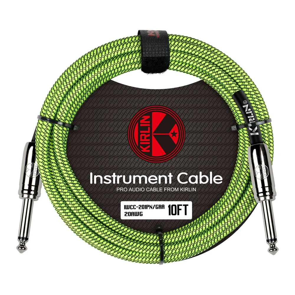Kirlin IW201-10GR Mono Jack-Jack Guitar Cable 10 M