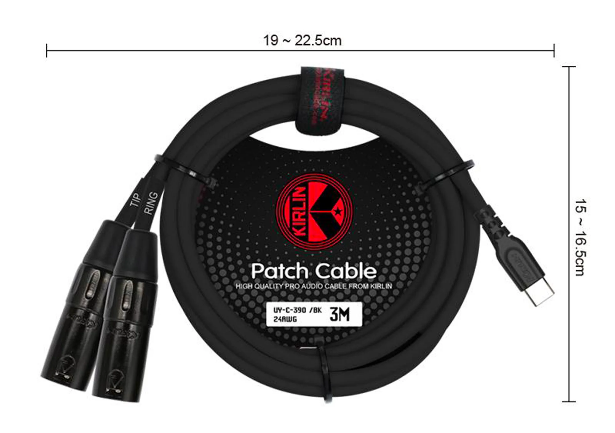 Kirlin UYC390-3BK Usb Y Cable 3M 2 XLR Black - Image 3