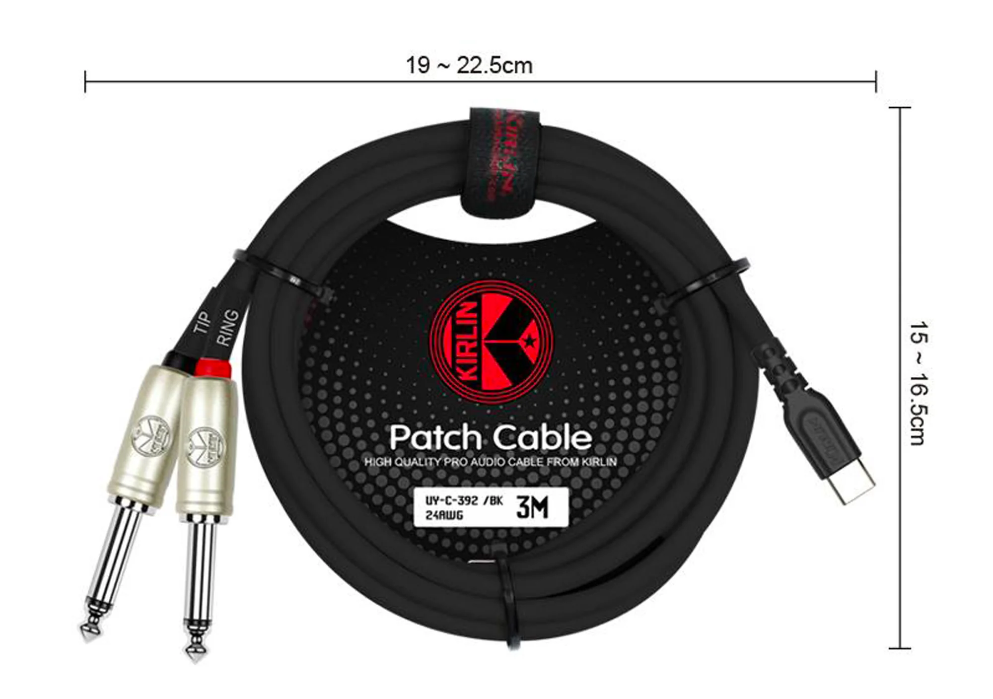 Kirlin UYC392-3BK Usb Y Cable 3M 2 Jack Black - Image 3