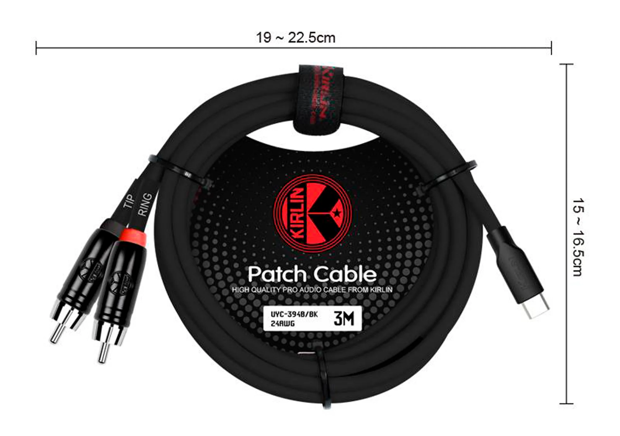 Kirlin UYC394-3BK 3M USB Y Cable with 2 RCA Connectors, Black - Image 4