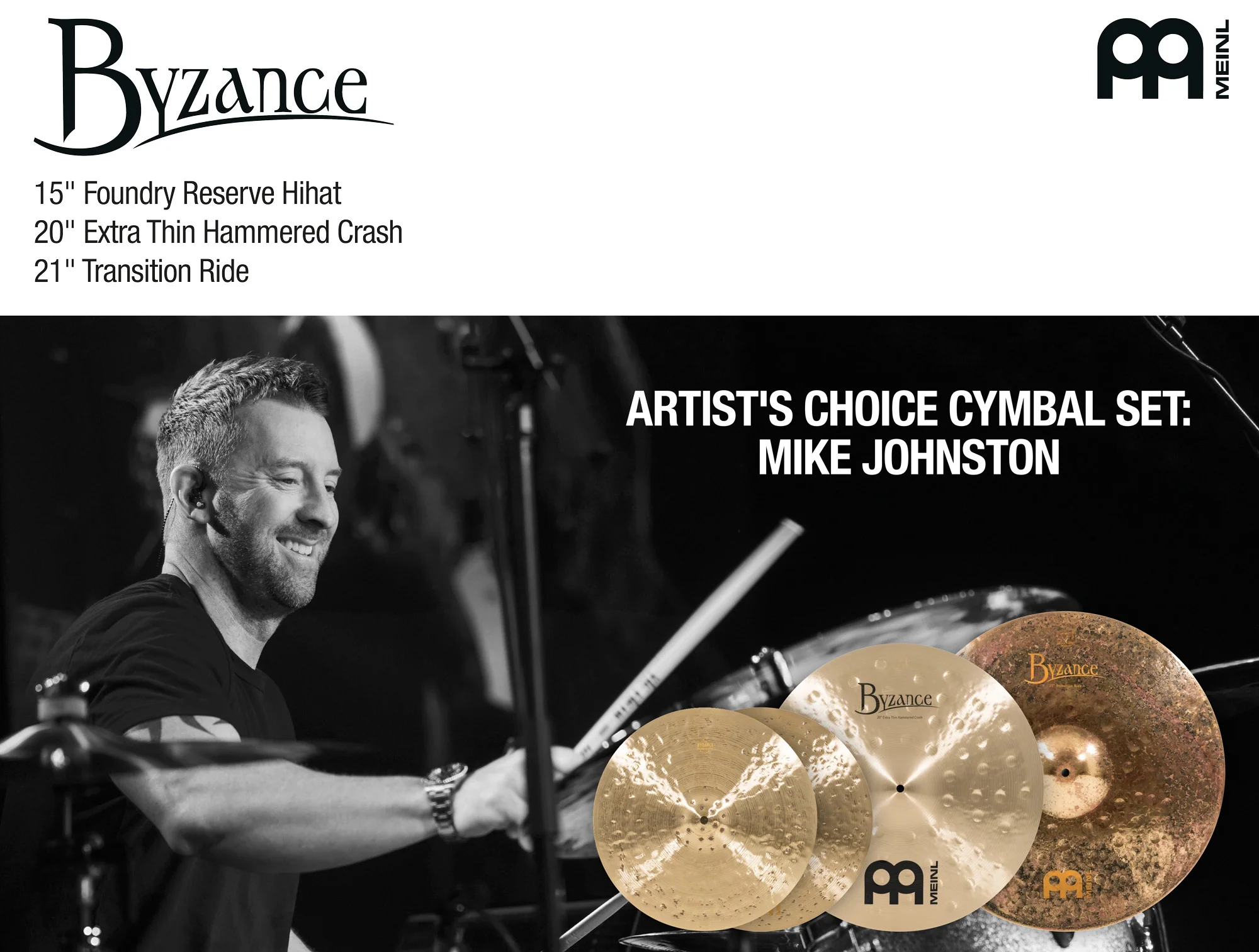 Meinl Byzance Mike Johnston A-CS6 Cymbal Set - Image 4