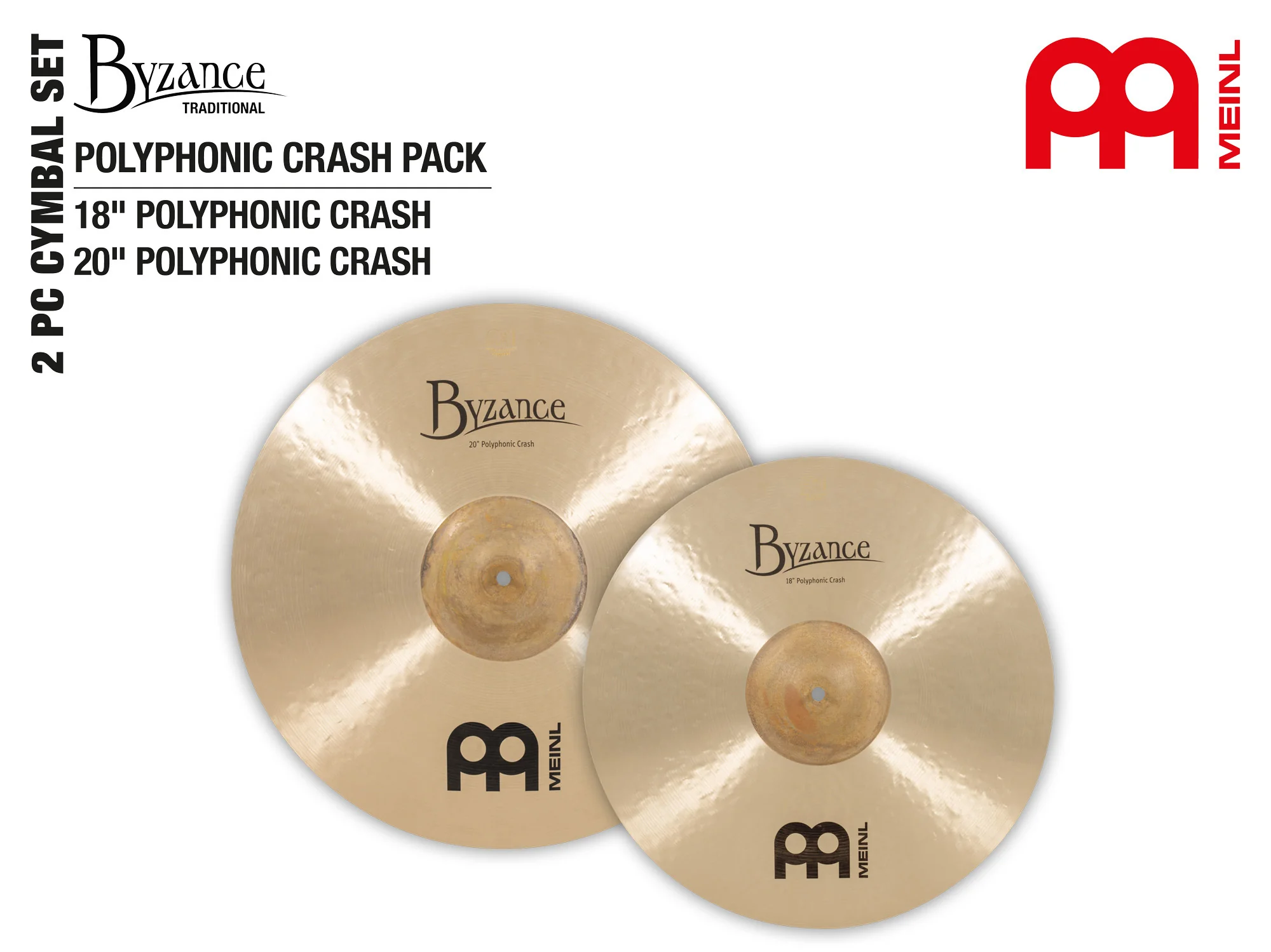 Meinl BMAT3 Pack of 2 Byzance Poly Crash Cymbals - Image 4