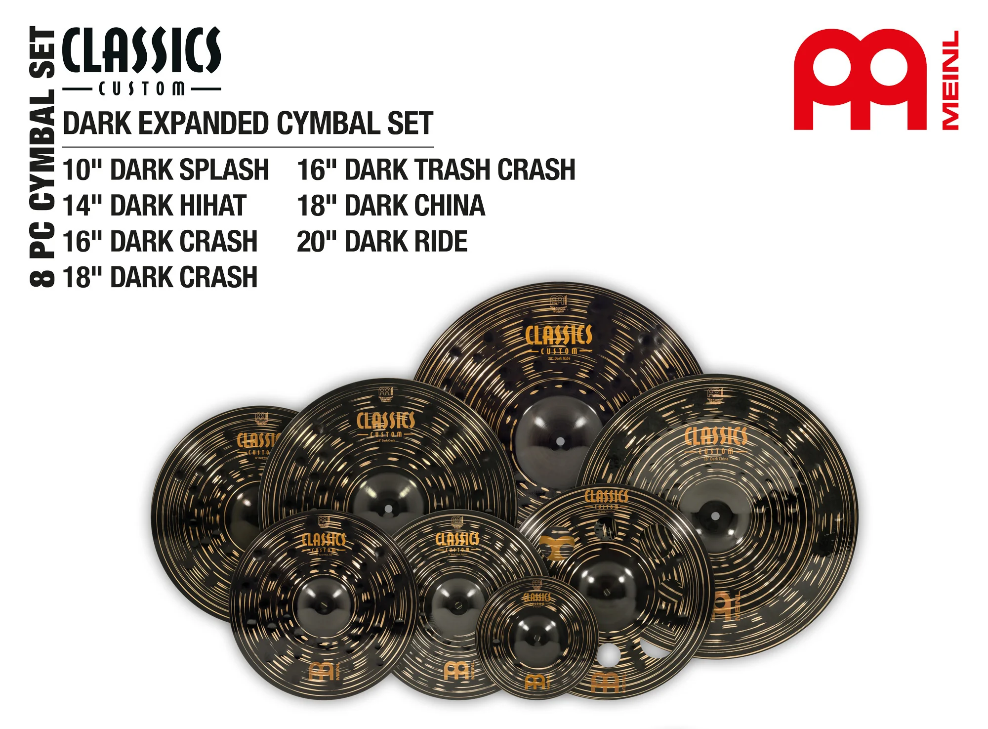 Meinl C.Custom Dark Expanded CCD-CS2 Cymbal Set - Image 4