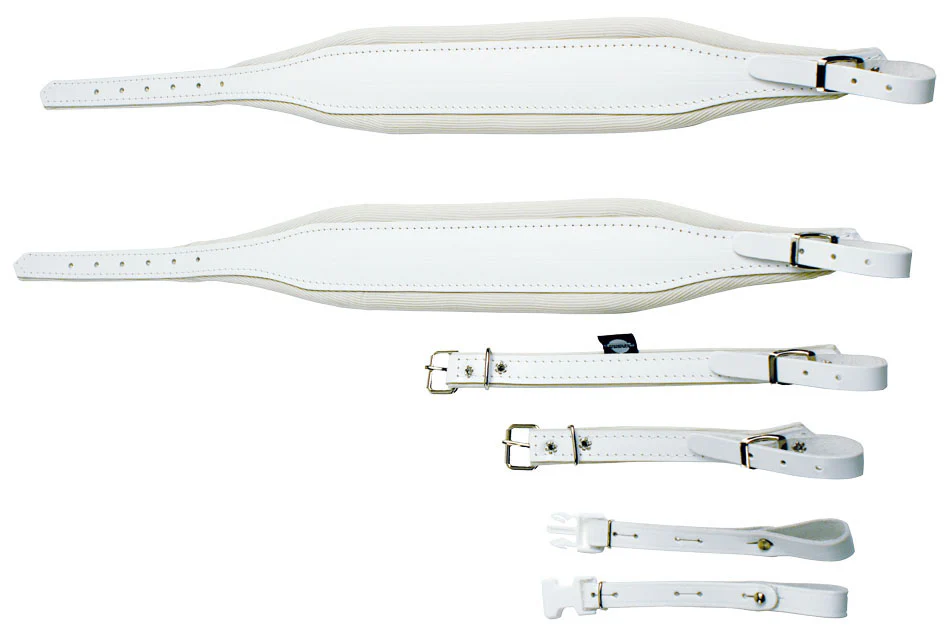 Musico 530680WH leather accordion straps, 80b, black, attachment.