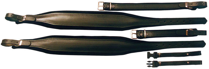 Musico 5366 leather accordion straps, 120b, black.