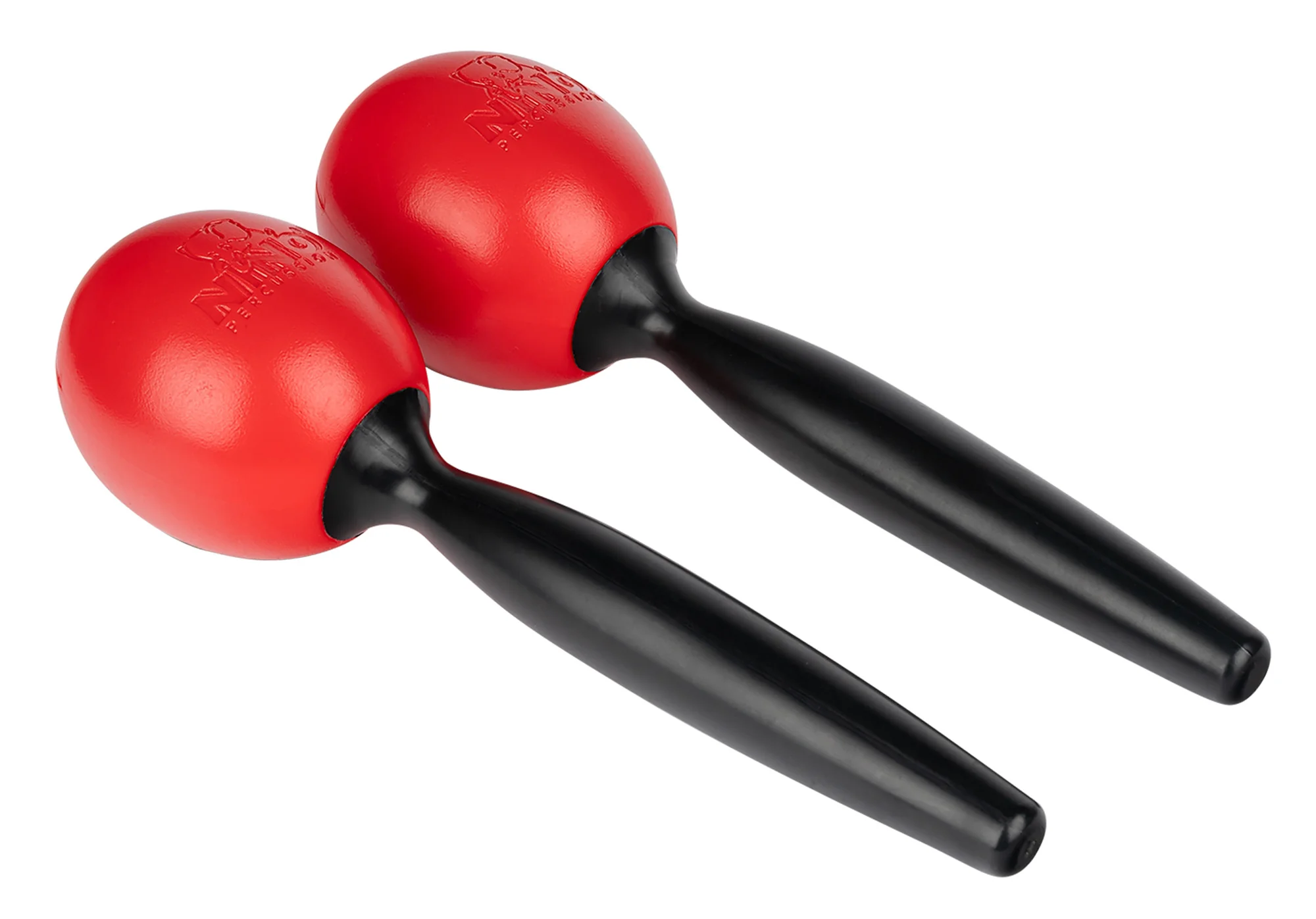 Nino 575R Round Plastic Maracas, Medium, Red