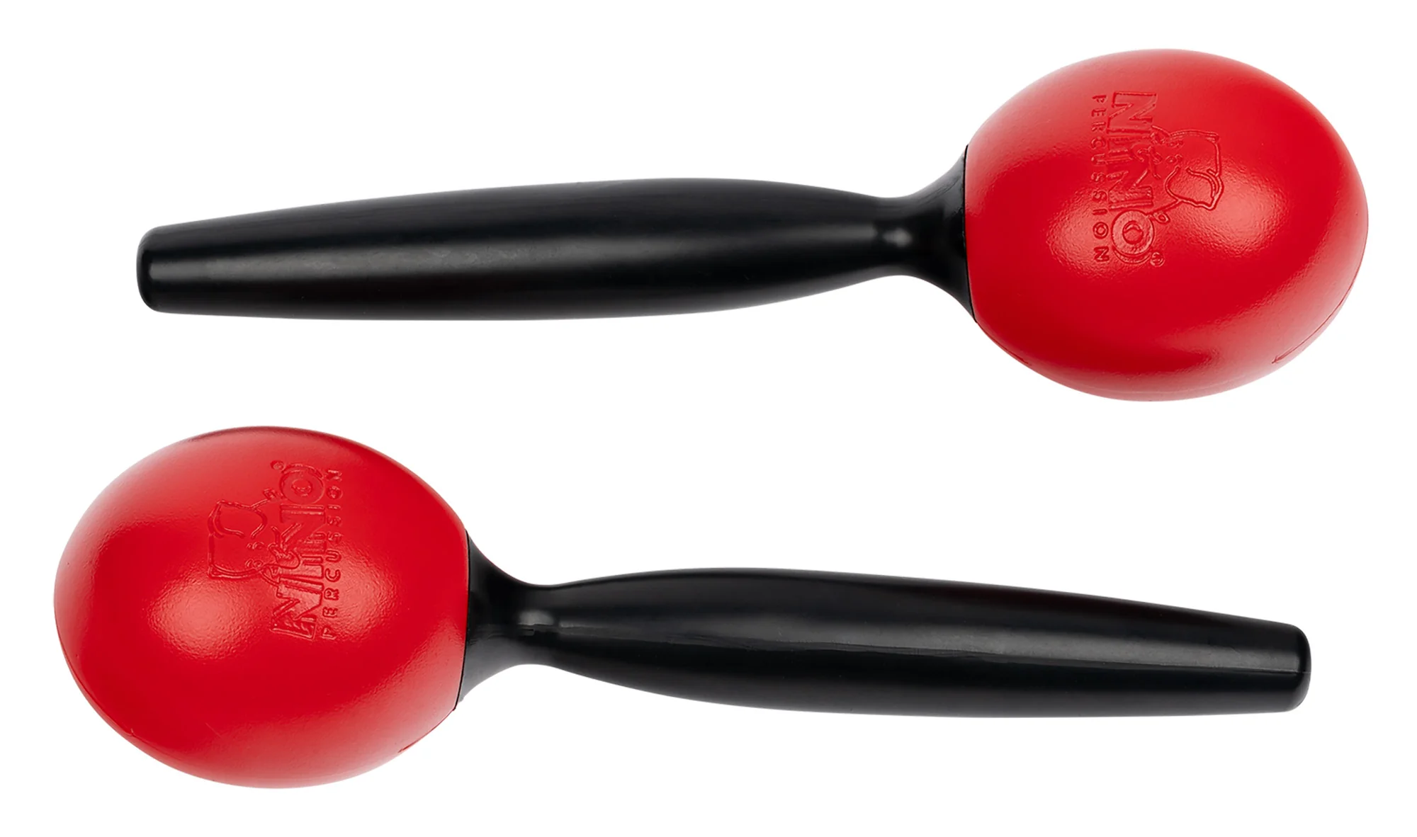 Nino 575R Round Plastic Maracas, Medium, Red - Image 2