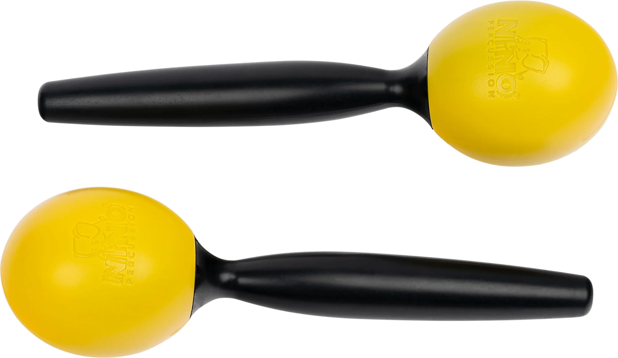 Nino 575Y Round Plastic Maracas, Medium, Yellow - Image 2