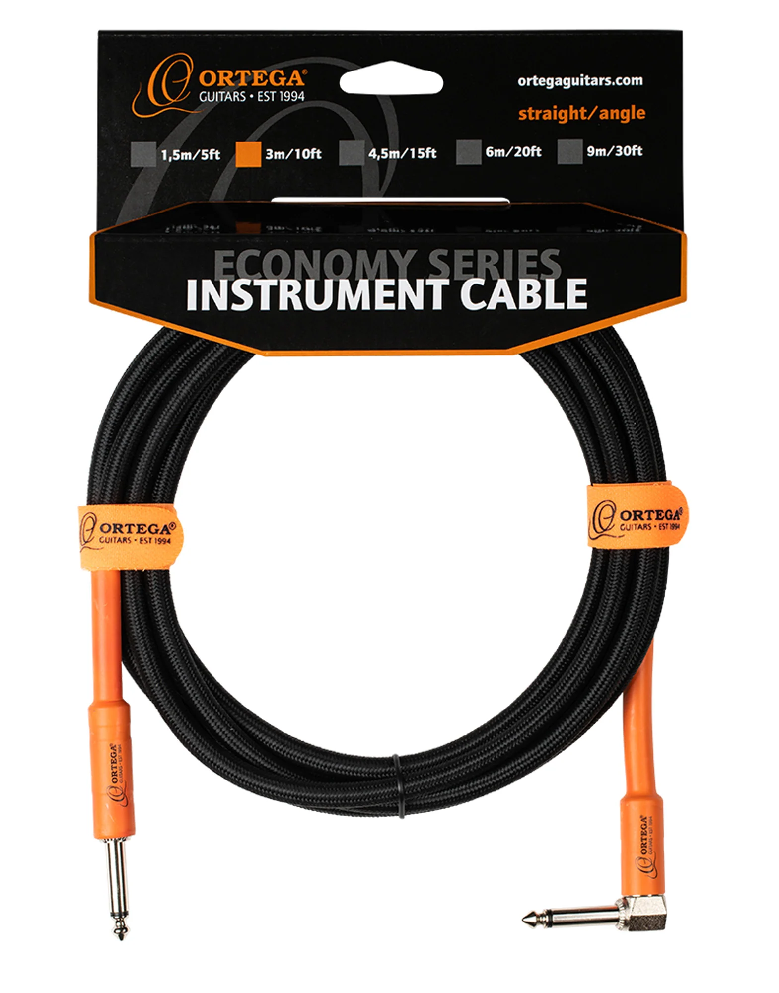 Ortega 3M Right-Angle Jack-to-Jack Cable