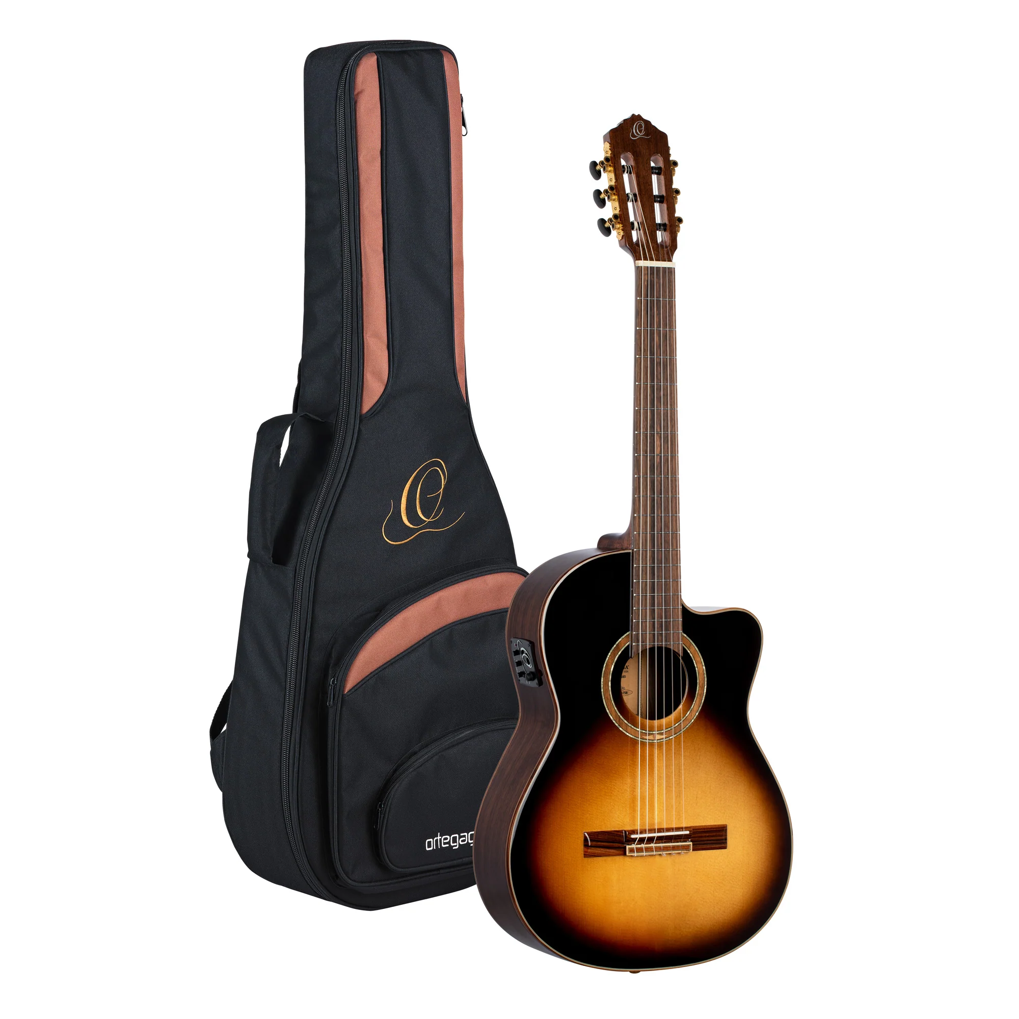 Ortega RCE158 Classical Guitar, Slim Neck, Sunburst - Image 9