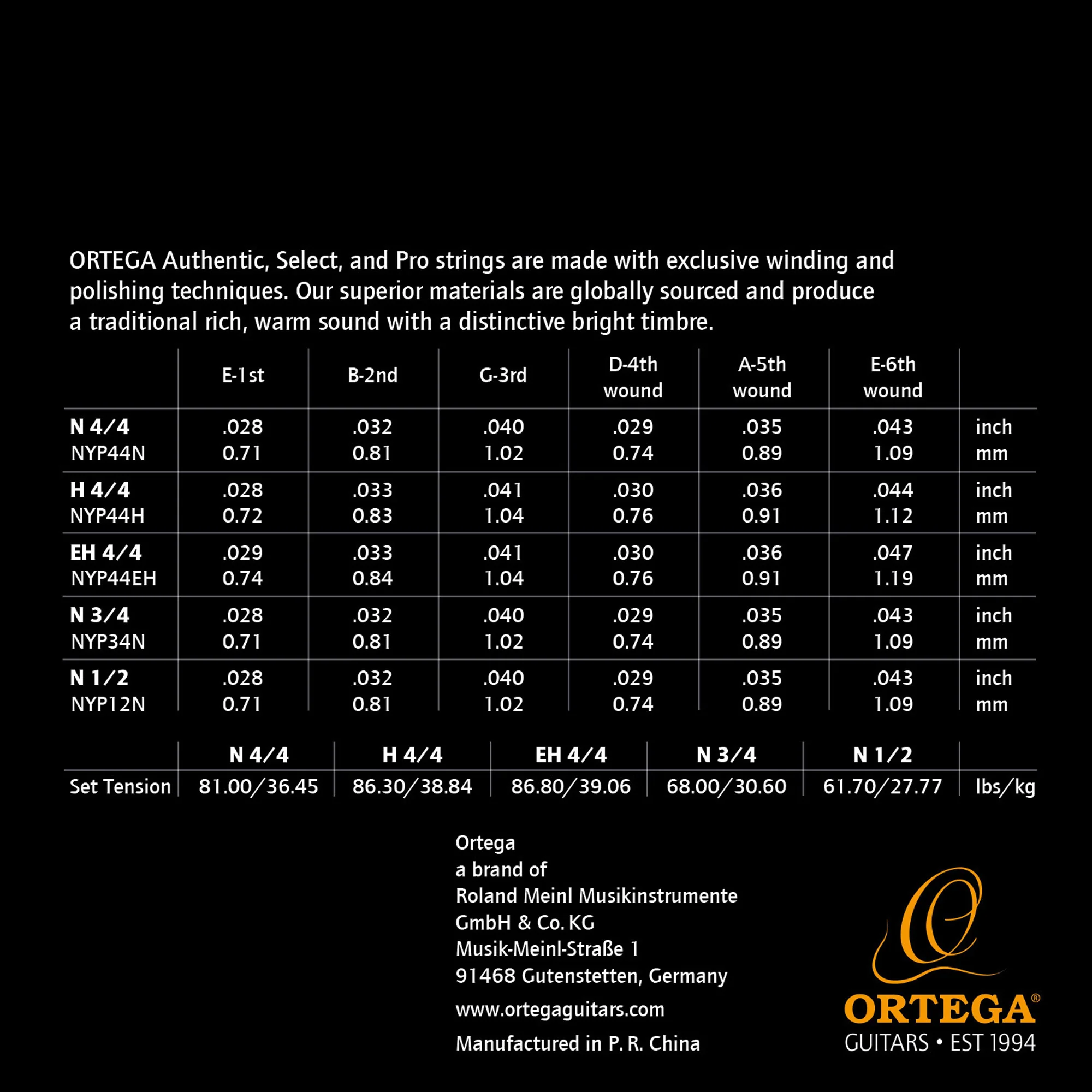 Ortega NYP44H Pro Hard Nylon String Set - Image 2