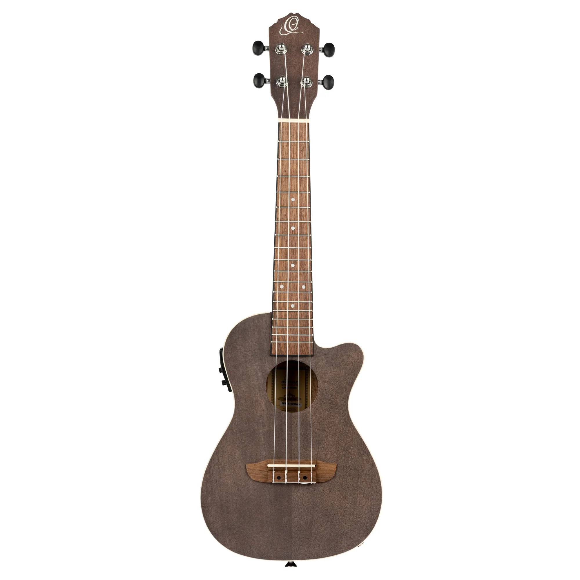 Ortega Ukulele Concert Okoume Coal Electro
