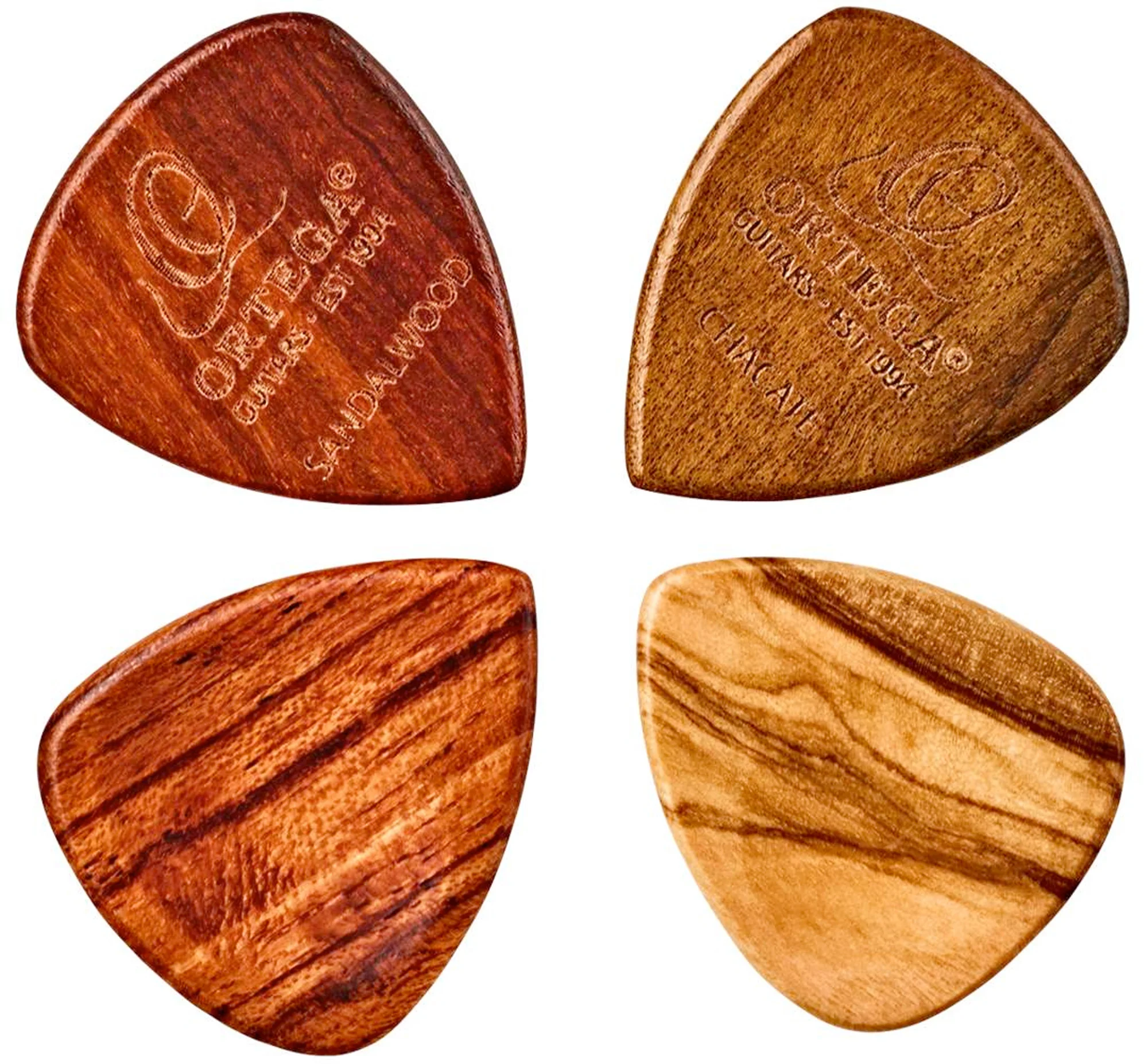 Ortega Set of 4 Wooden Guitar Picks