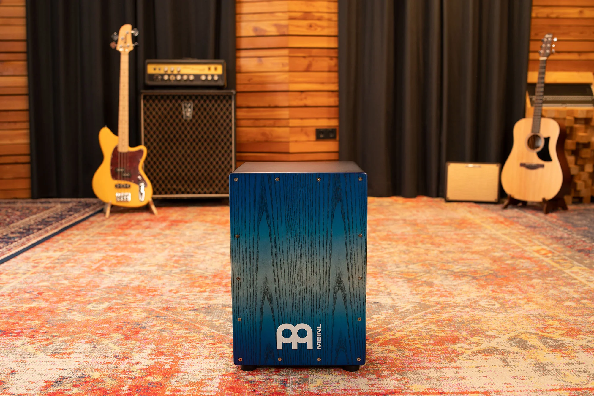 Meinl MCAJ100BK-PBF Snare Cajon Headliner Pacific Blue - Image 7