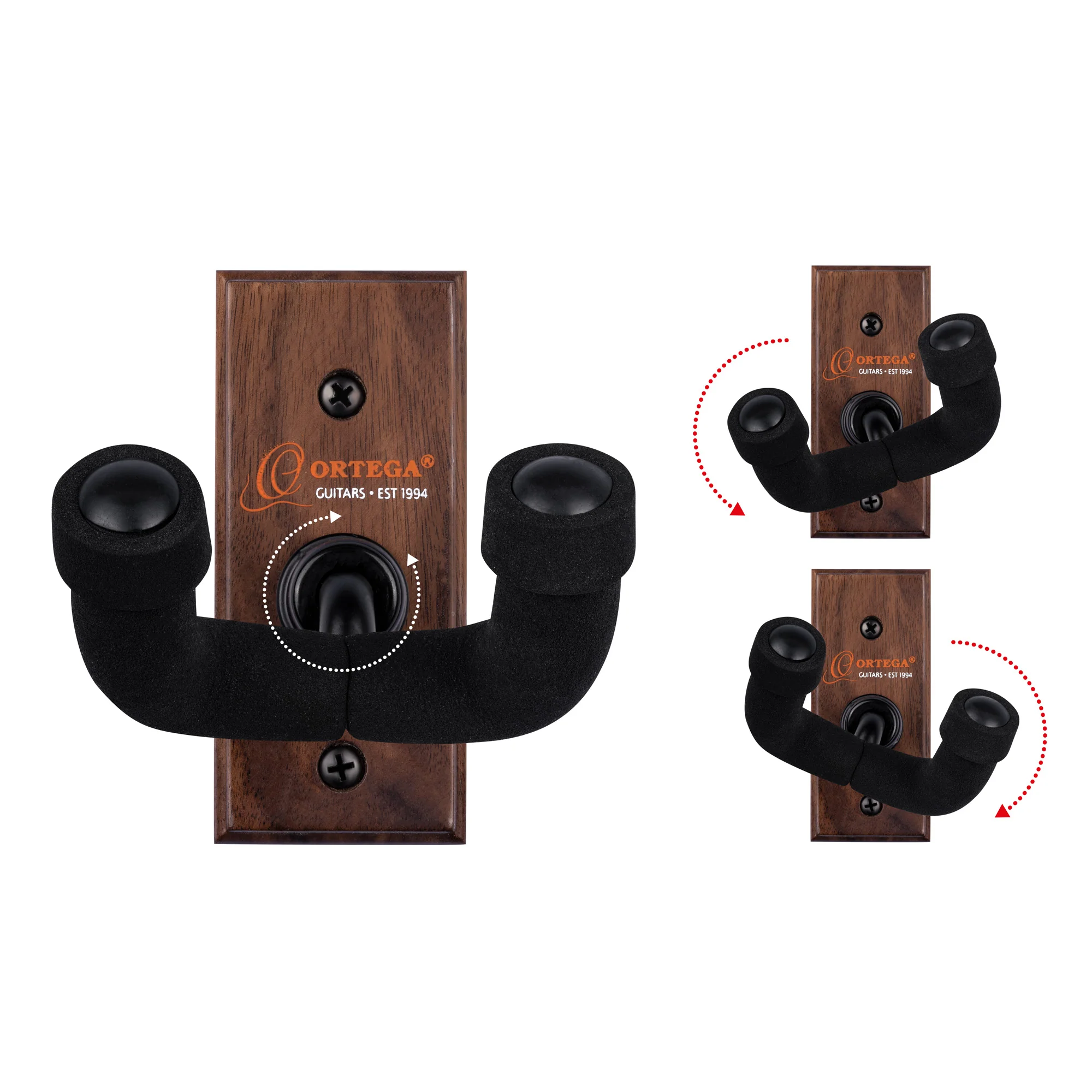 Ortega Wall-Mounted Guitar Stand Walnut - Image 6
