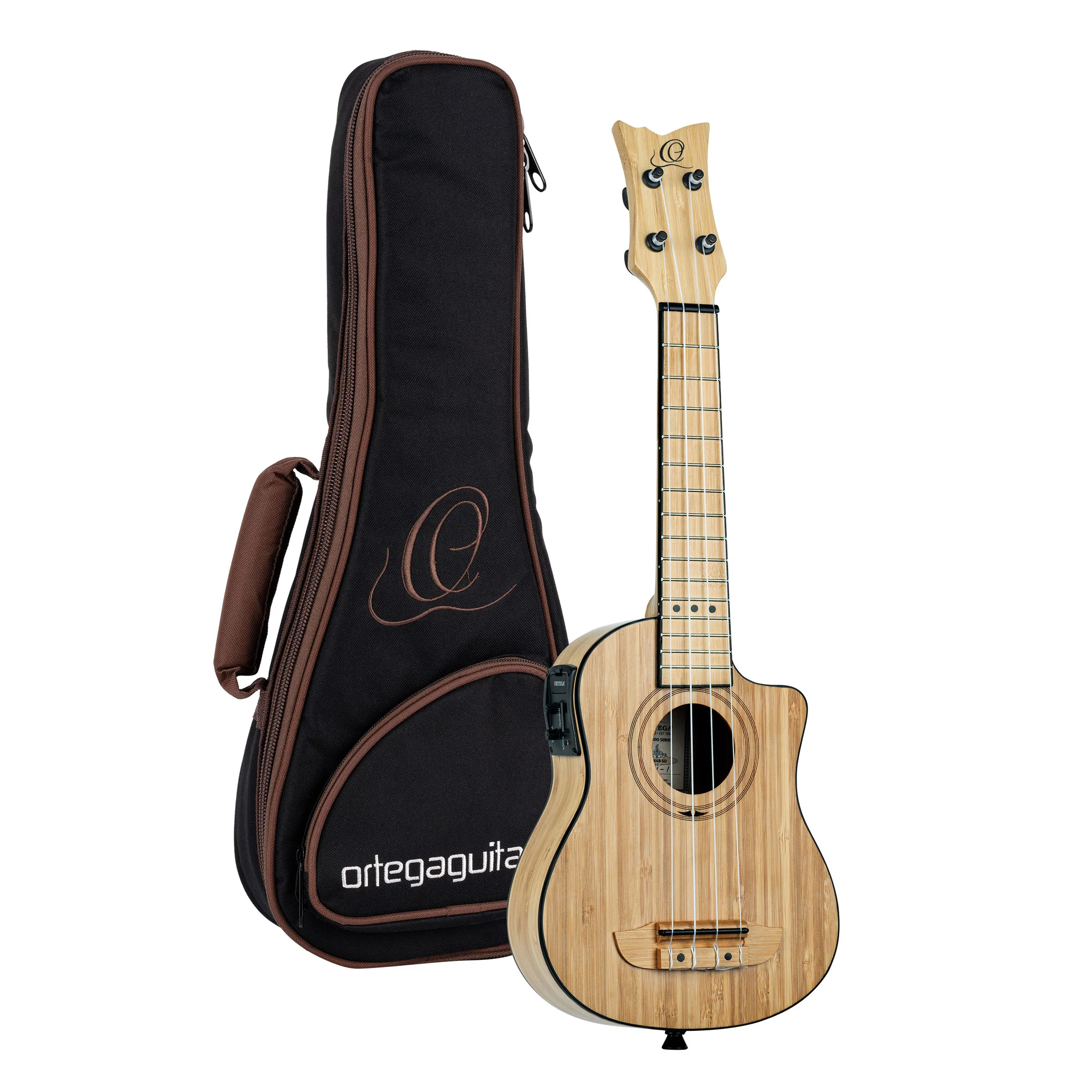 Ortega Ukulele Soprano Solid Bamboo Electro